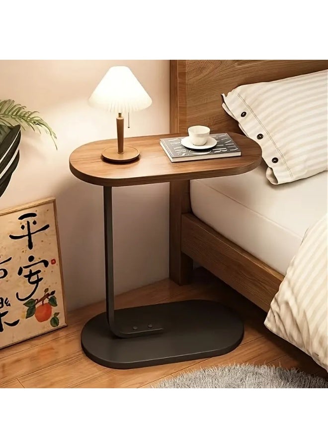 Genaric طاولة قهوة جانبية على شكل C للكنبة أو السرير – طاولة جانبية متعددة الأغراض لغرفة المعيشة وغرفة النوم والمكتب – مناسبة للوجبات واللاب توب والديكور، بإطار معدني ثابت ولوح متين، سهلة التركيب وموفرة للمساحة، الأبعاد 57 × 38 × 28 سم - Image 3